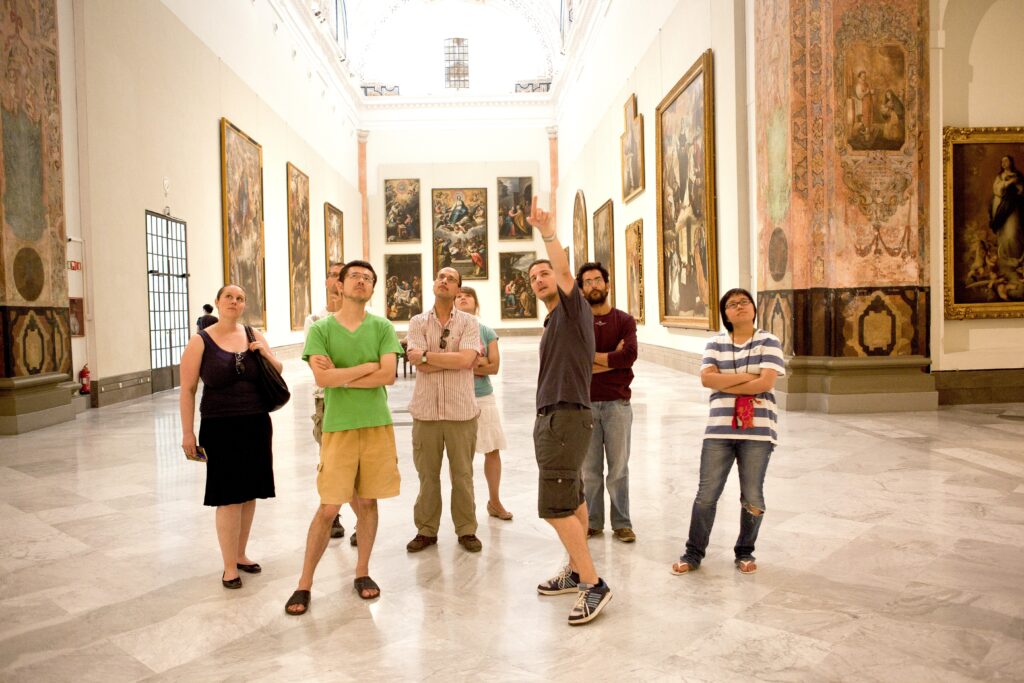 Photo of people in museum in Spain.