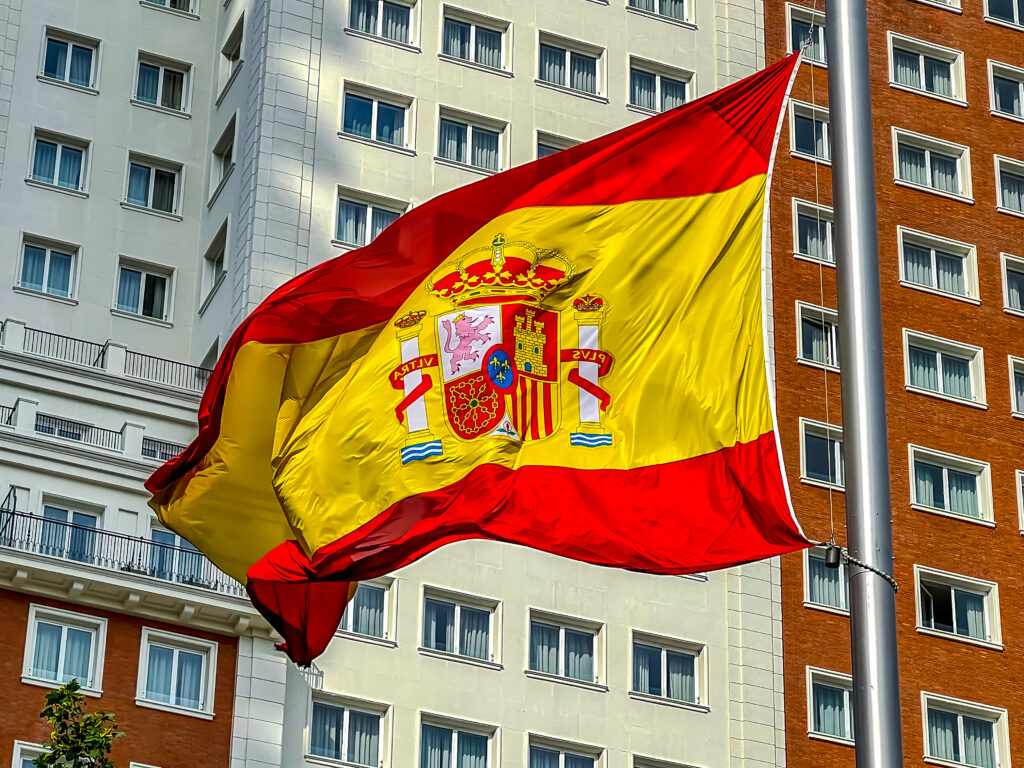 Photo of Spain flag. 
