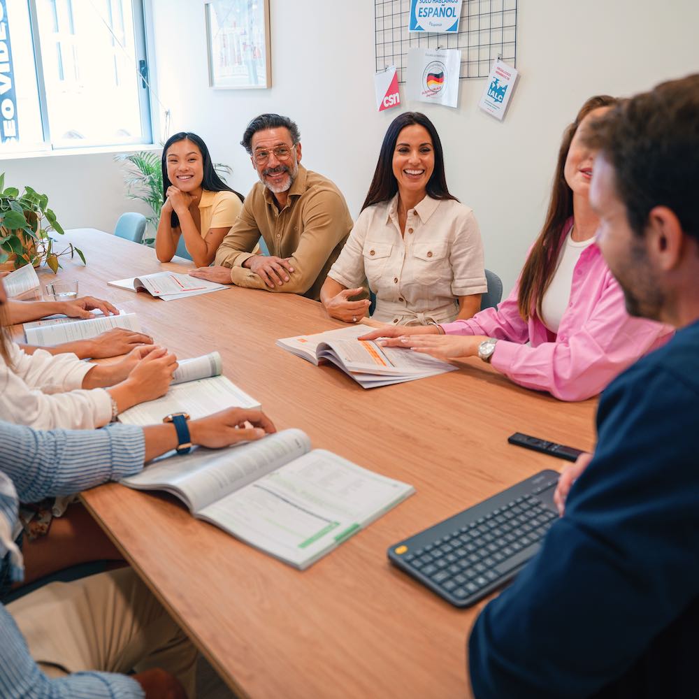 Group class of Spanish students.