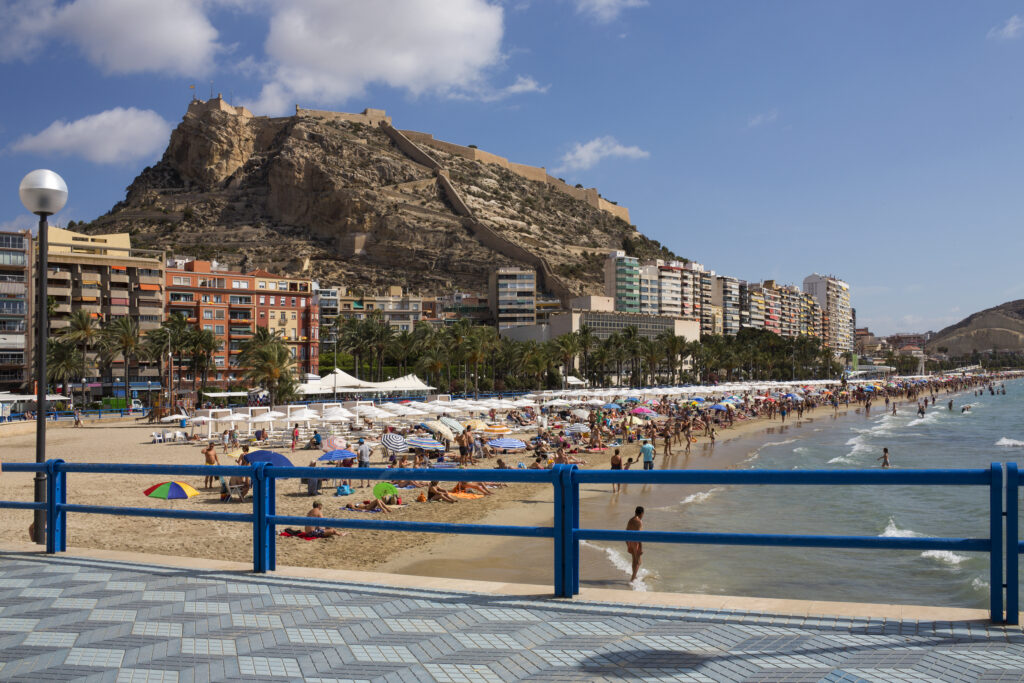 Photo of the beach at Alicante on the Costa Blanca in Spain.