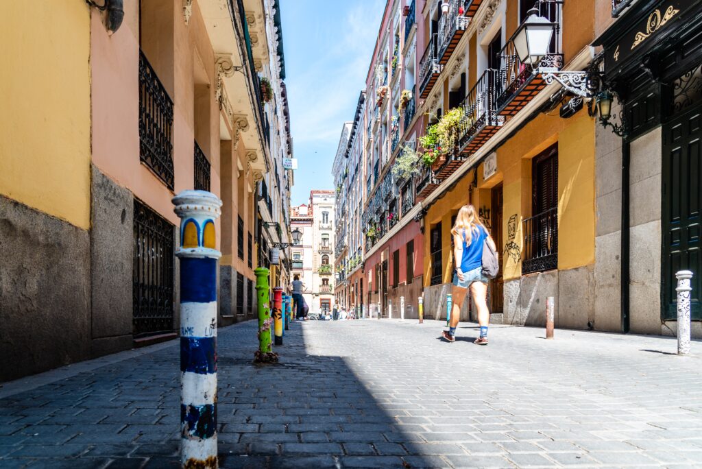 Phot of Malasana district in Madrid, Spain.