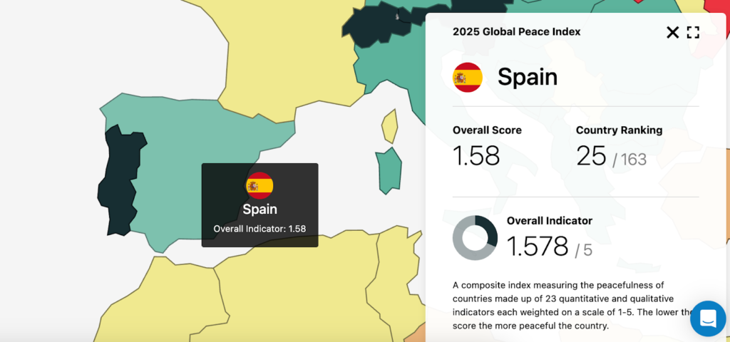 Global Peace Index Map.