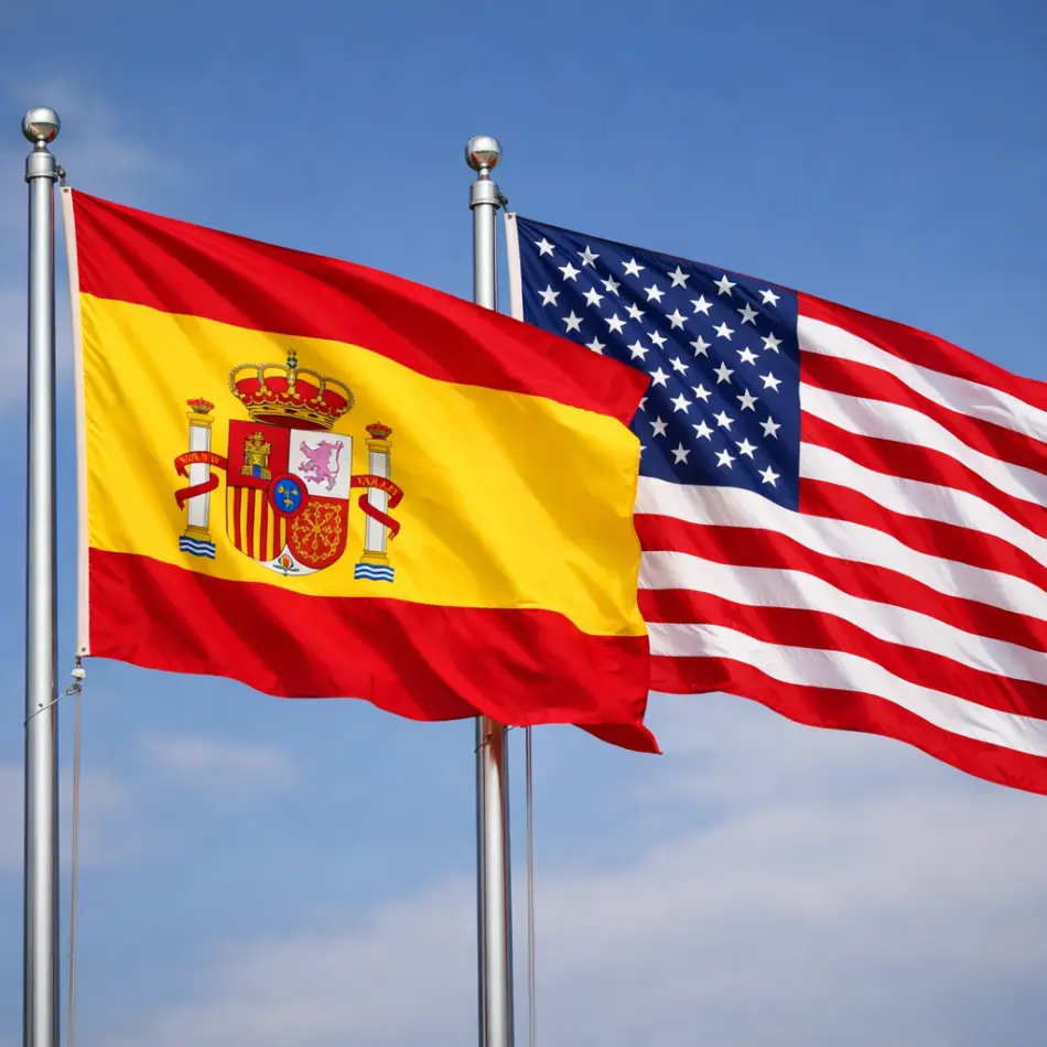 Spain and United States flags