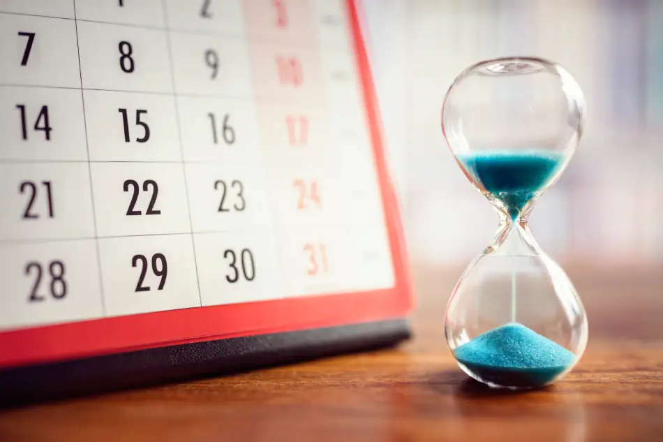 Hourglass timer and calendar. Hourglass timer and calendar.