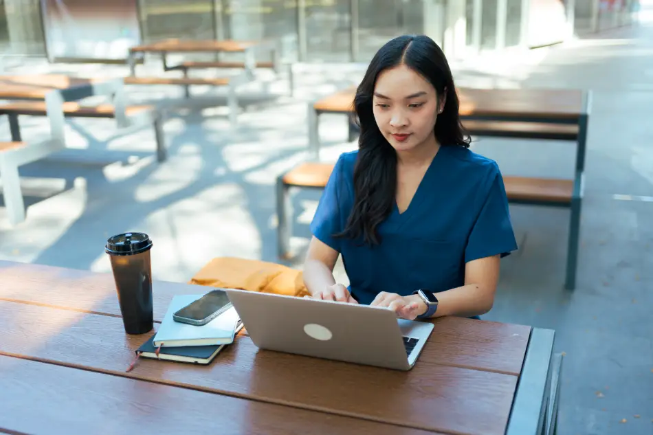 Woman working on laptop. Woman working on laptop.